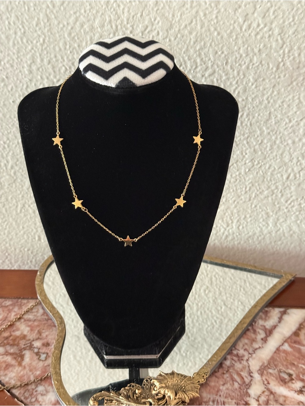 TRIFARI Gold Star 5 Necklace/Shoker   with logo  Trifari - Picture 6 of 8